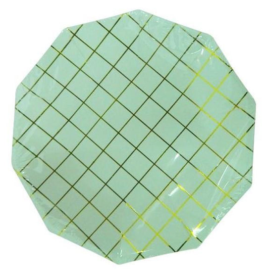 6 Pcs Golden Line Printed Party Paper Plate 9-Inch