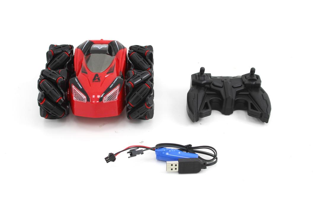 2.4G High Speed Drift RC Car with Handle Watch Dual Control 360 Degree Rotating Spray Stunt Car Toys